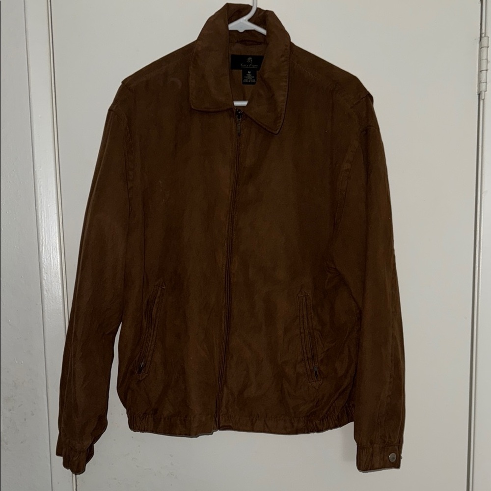 Gary Player Men's Medium full zip suede jacket